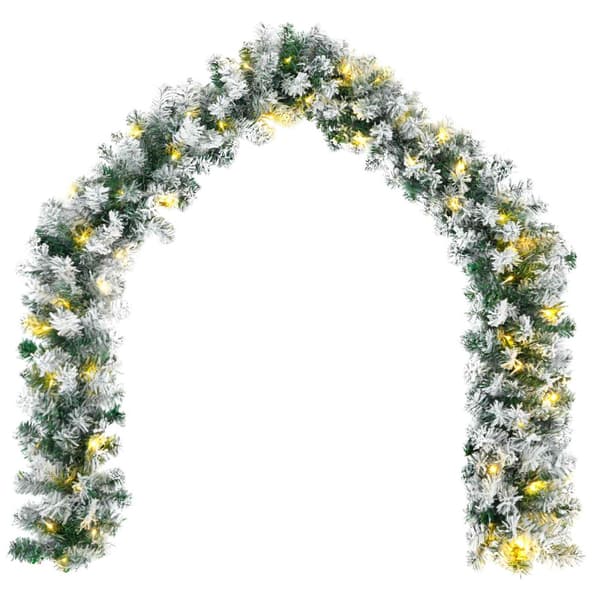 Mini-julgransset 45 cm 125 LED-lampor Varmvit PVC Grön och Vit