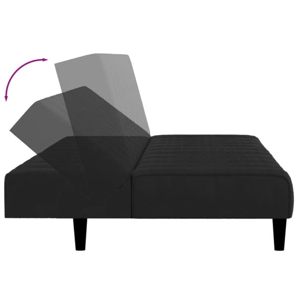 Bäddsoffa 2-sits svart sammet