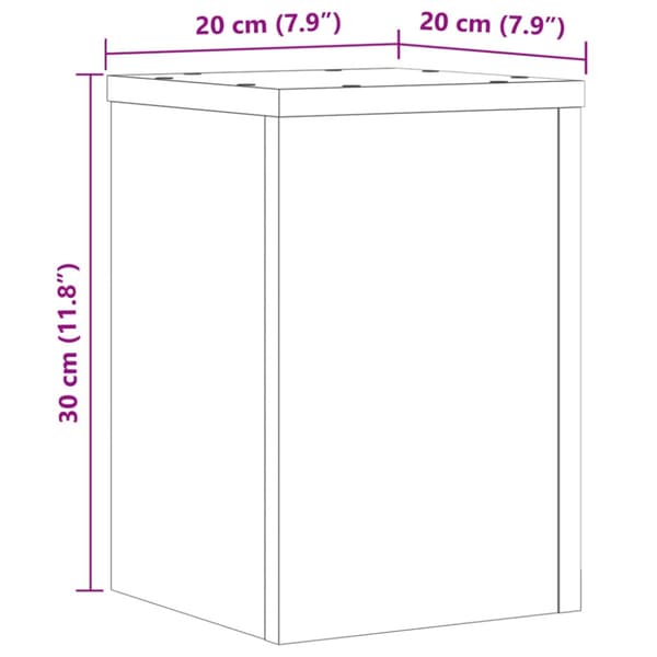 Växtställ 2 st ek 20x20x30 cm konstruerat trä
