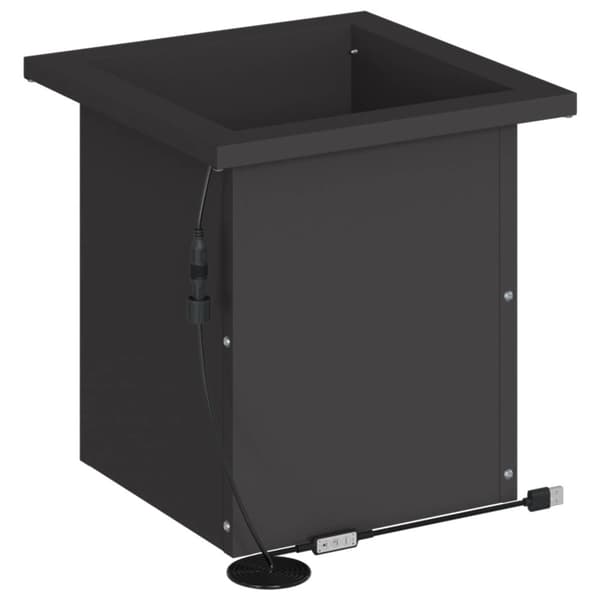 Odlingslåda med LED 2 st Svart 30 x 30 x 30 cm Stål