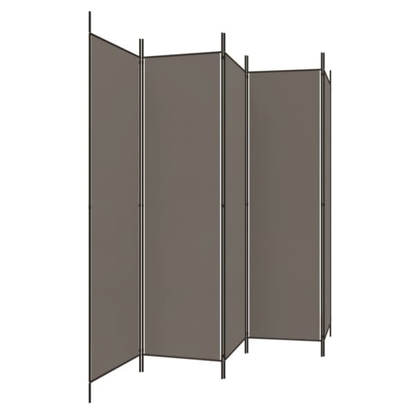 Rumsavdelare 5 paneler antracit 250x200 cm tyg