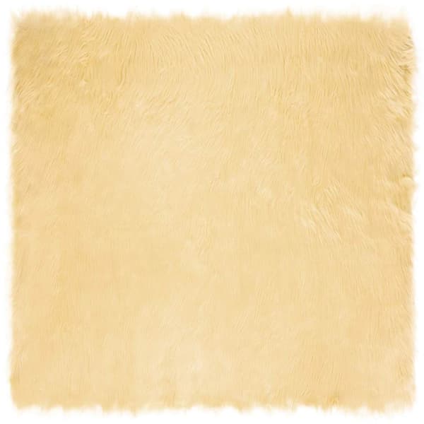 Fuskfäll matta TAFALLA Gräddvit 200 x 200 cm Polyester