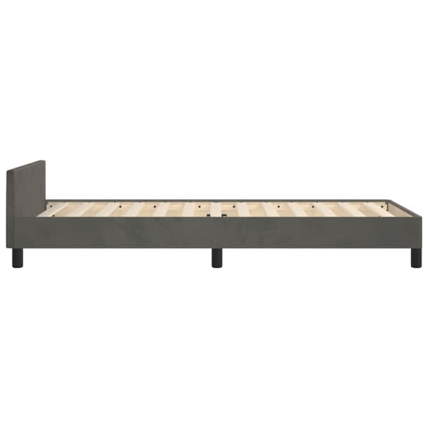 Sängram utan madrass mörkgrå 90x200 cm sammet