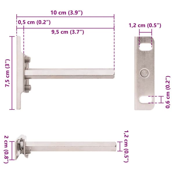 Konsoler för flytande hyllplan 12st osynlig Ø12x100 mm kolstål