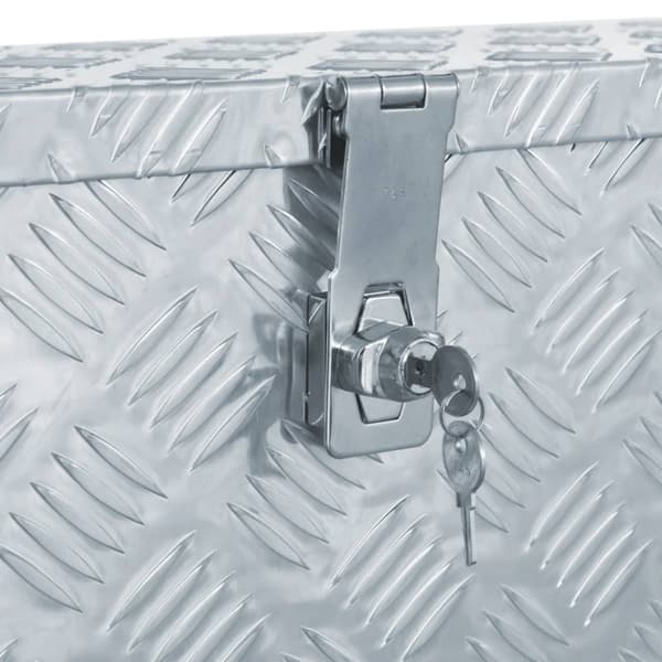 Förvaringslåda aluminium 80,5x22x22 cm silver