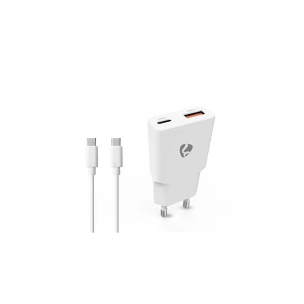 Laddare vägg NEDIS GaN 2xUSB-A/C 1m vit