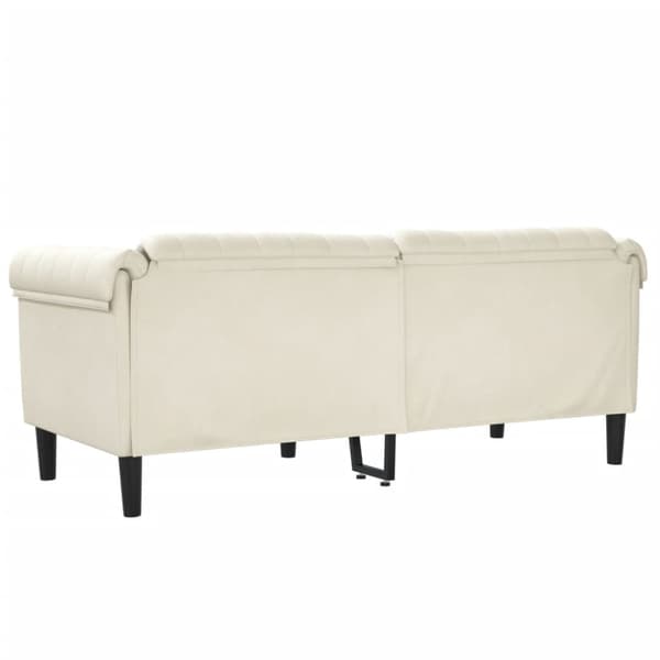 Soffa 2-sits gräddvit sammet