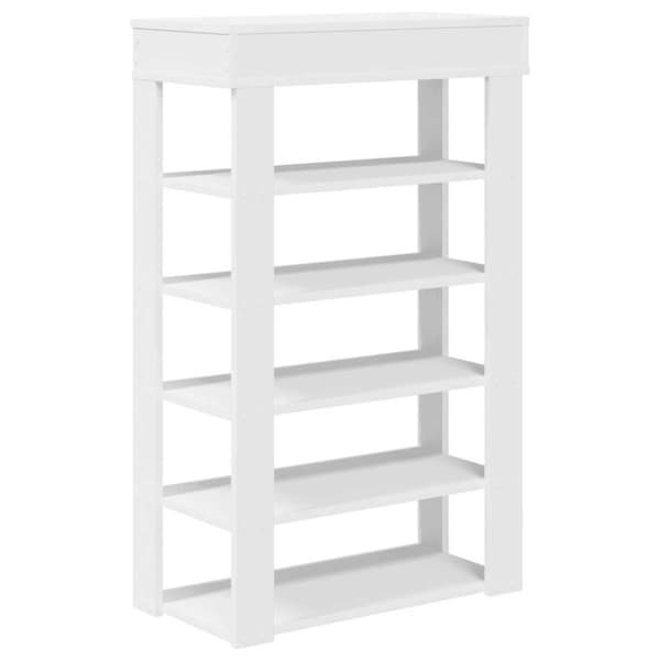 Skohylla vit 60x30x98 cm konstruerat trä