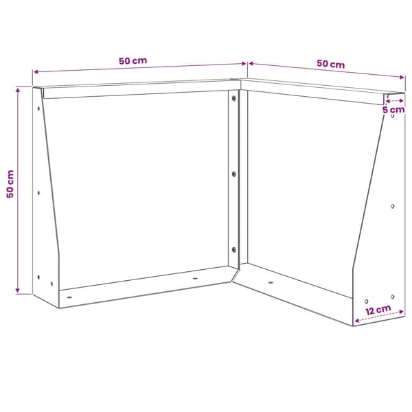 Stödvägg 2 st 50 x 50 x 50 cm Galvaniserat stål Silver