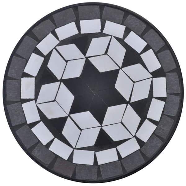 Sidobord med mosaik svart vit