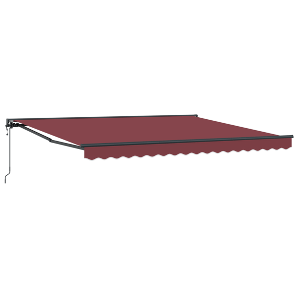 Markisram Vinröd 400 × 300 cm Polyester med PU-beläggning
