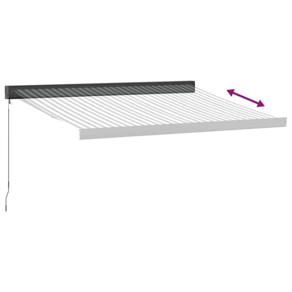 Markis infällbar antracit och vit 3,5x2,5 m tyg&aluminium
