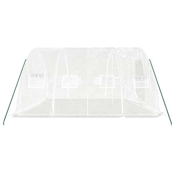 Växthus med stålram vit 20 m² 5x4x2,3 m