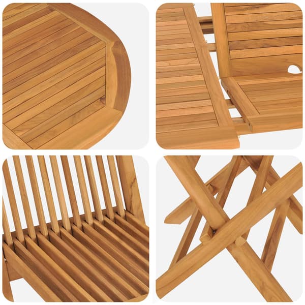 Trädgårdsmöbelset 5 pcs Brun Massivt teakträ