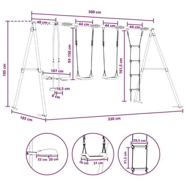 Utegunga set Flerfärgsdesign Stål och PE