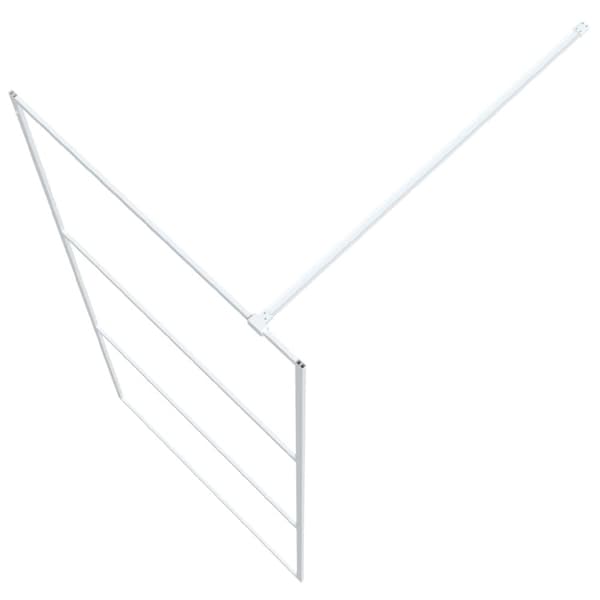 Duschvägg vit 90x195 cm klart ESG-glas