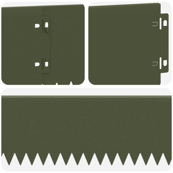Kant för gräsmatta 20 pcs 103 x 15 cm Stål Olivgrön