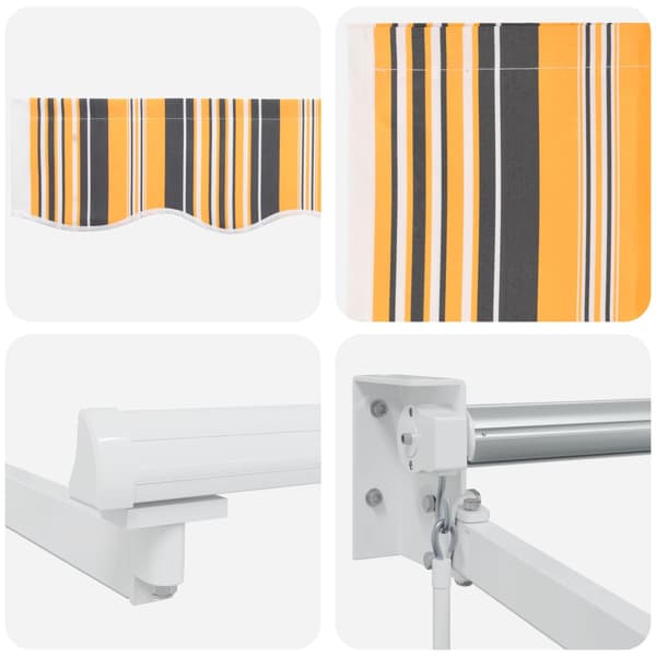Manuell utdragbar markis med LED-lampor 2,5 x 2 m