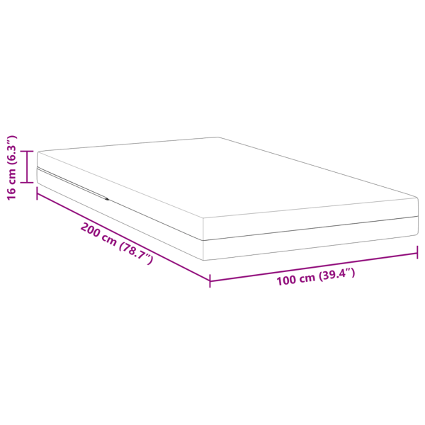 Madrass Medium fast 100 x 200 cm Vit