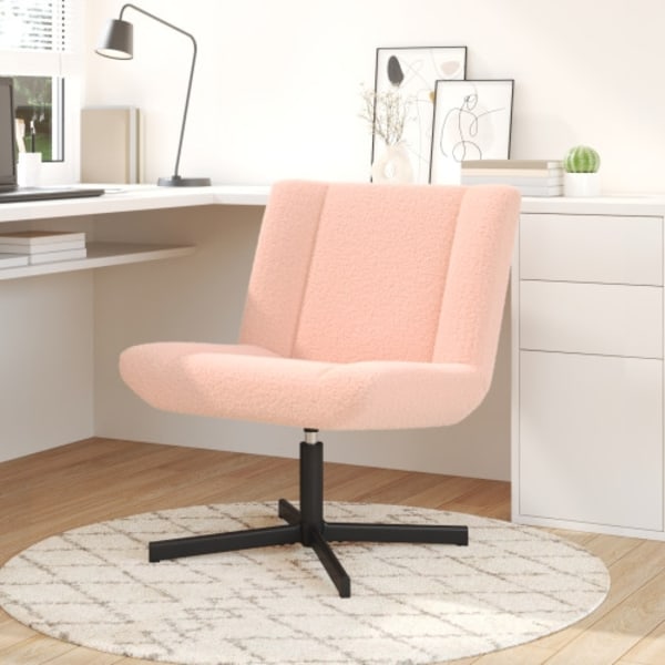 Accentstol Baby rosa Polyester, Metall Standard Svängbar