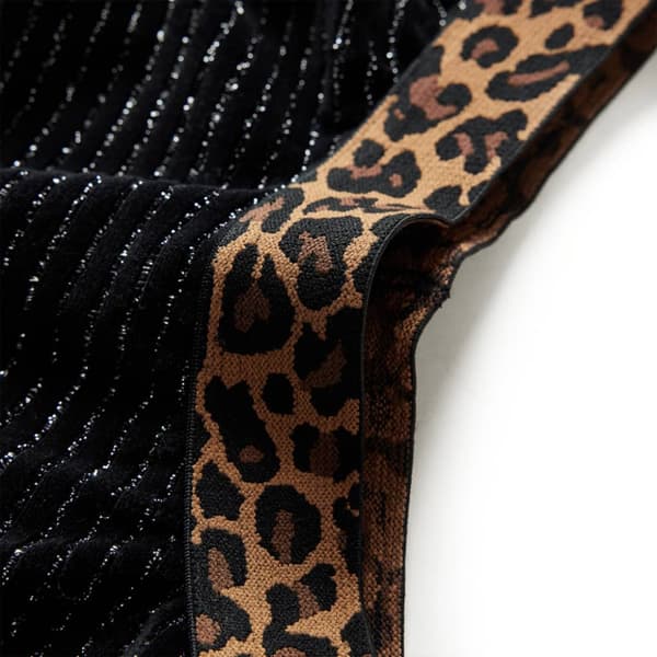 Kjol för barn leopardmönster svart 128