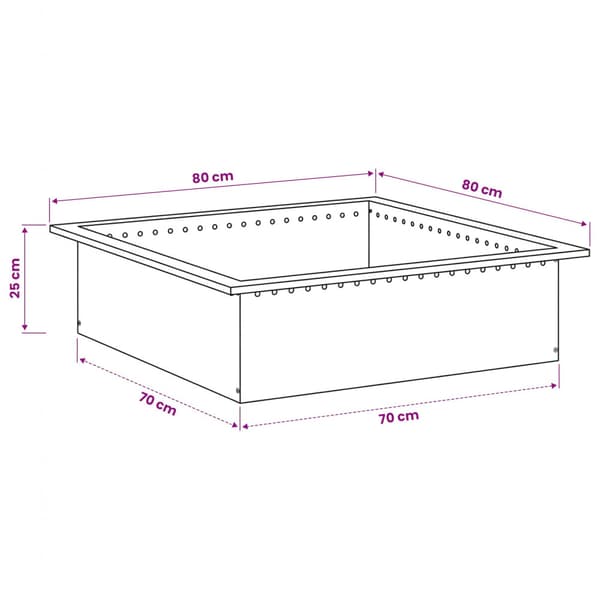 Eldstad ring Rostig 80 x 80 x 25 cm Väderbeständig stål