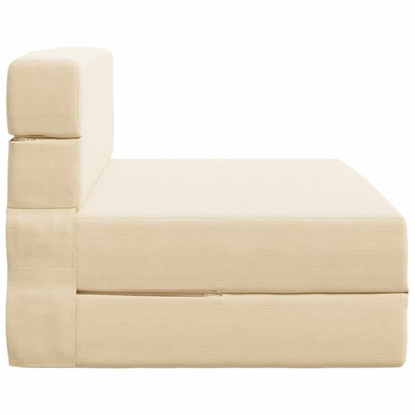Fällsoffa säng Kräm 190 x 70 x 15 cm Kordread tyg