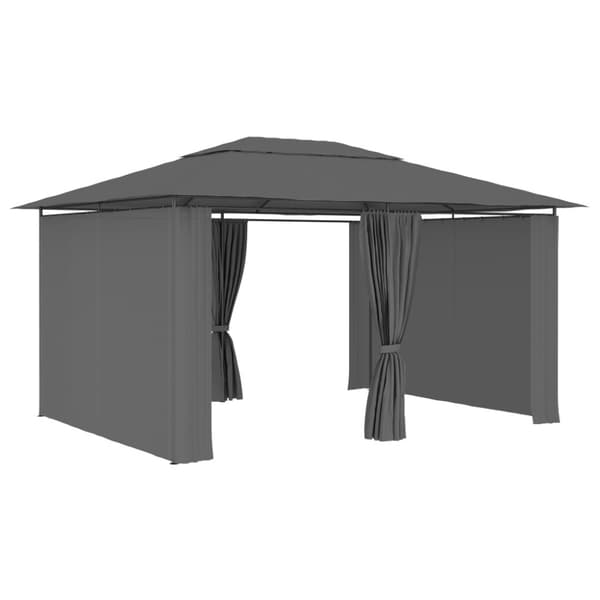 Paviljong med draperier 4x3 m antracit