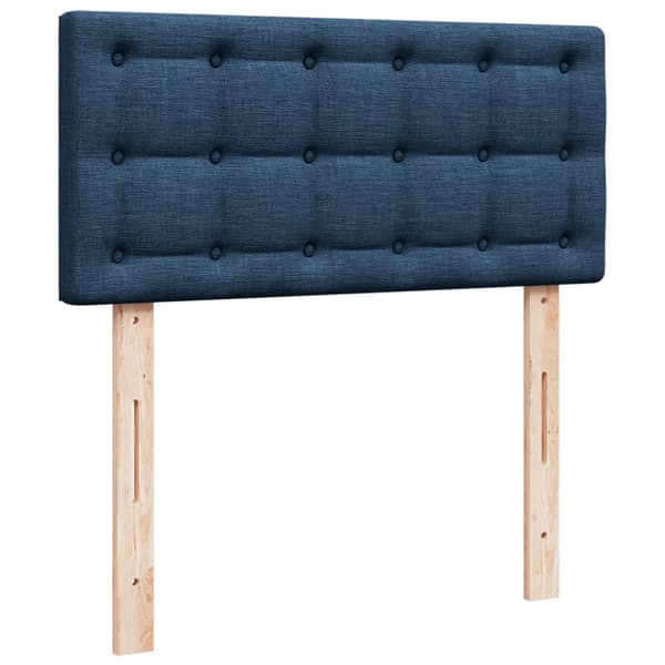 Ramsäng med madrass blå 90x190 cm tyg