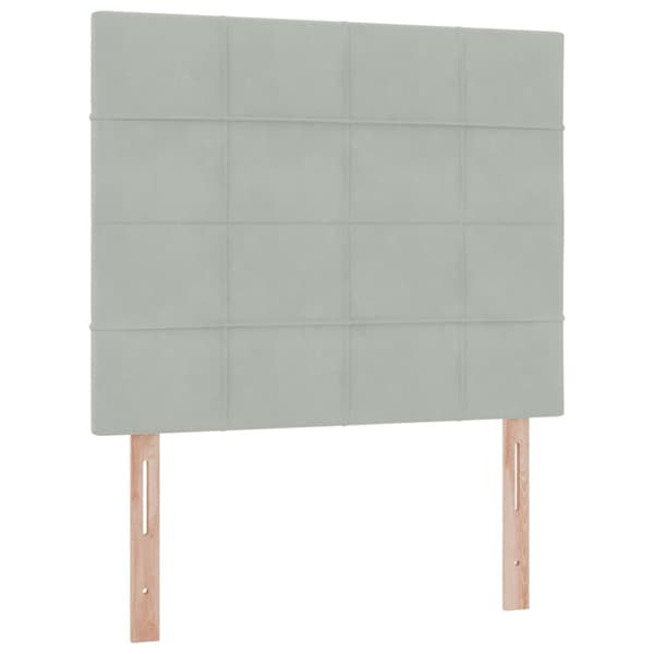 LED förvaringssäng med madrass Ljusgrå 120 x 200 cm Sammet