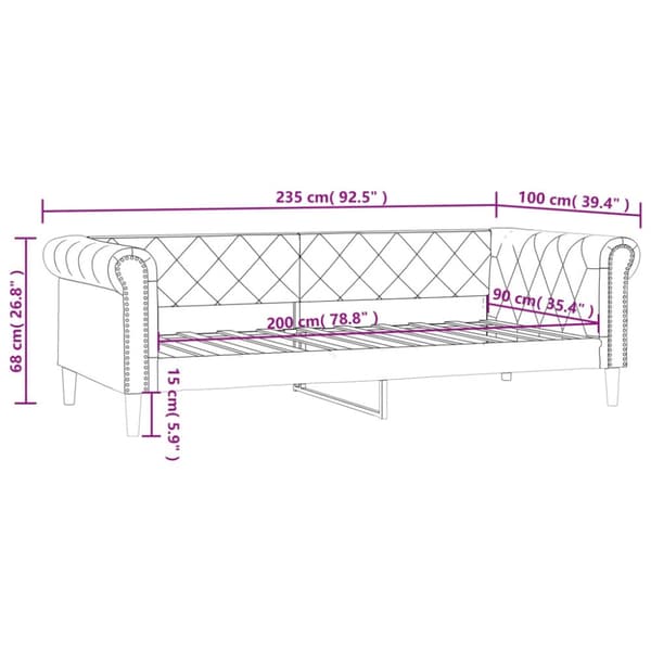 Dagbädd vit 90x200 cm konstläder