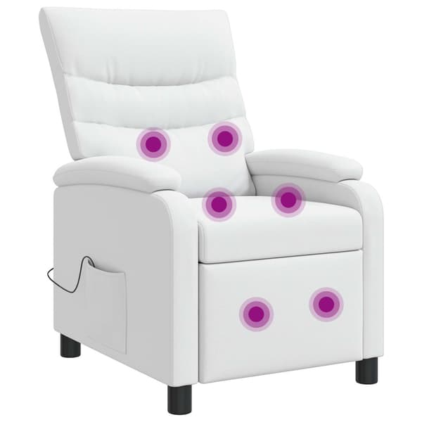 Massagefåtölj Vit Konstläder
