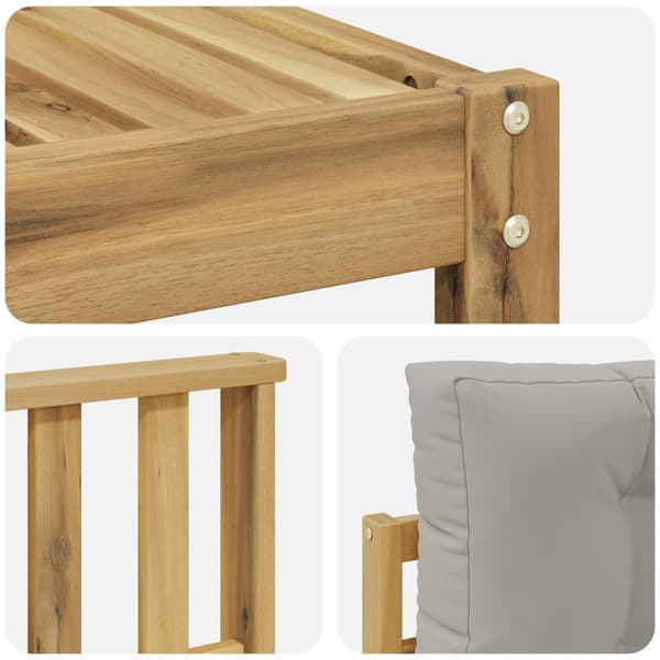 Utomhussoffset 7 pcs Vit och ljusgrå 79 x 79 x 37 cm Polyester