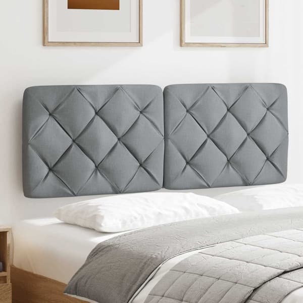 Headboard Cushion Light Grey 140 cm Fabric
