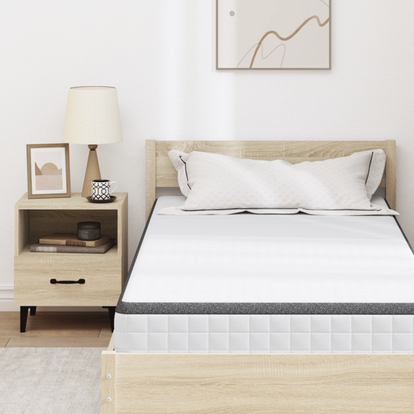 Madrass Medium mjuk 90 x 190 cm Vitt och Grått