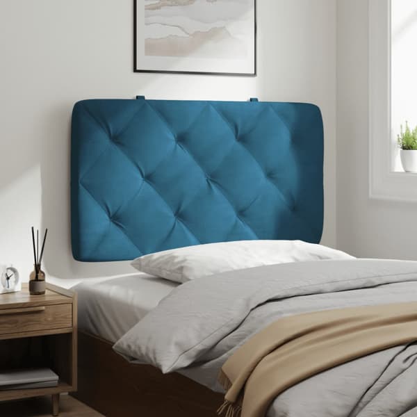 Headboard Cushion Blue 90 cm Velvet