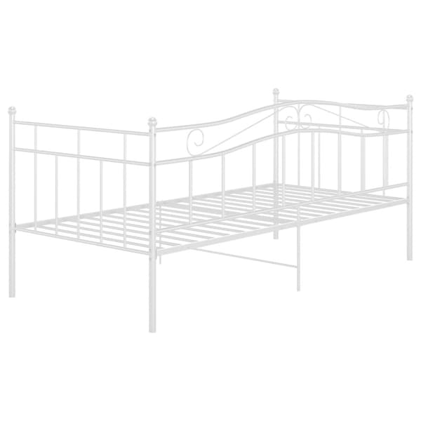 Sängram bäddsoffa vit metall 90x200 cm