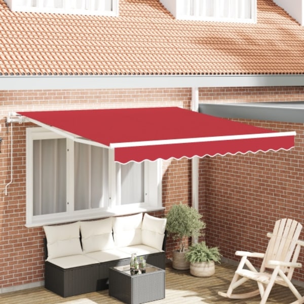 Automatisk Utdragbar Markis Röd 350x250 cm