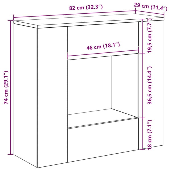 Artisan Ek 82 x 29 x 74 cm