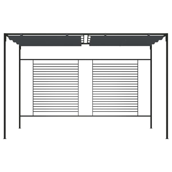 Paviljong med infällbart tak 4x3x2,3 m antracit 180 g/m²