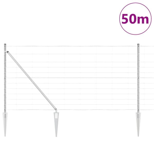 Stängselstolpe Galvaniserad 50 x 1,2 m Stål