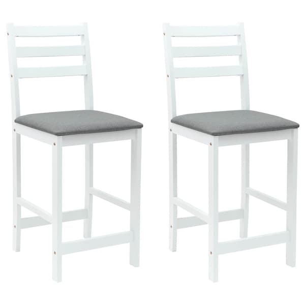Matstolar 2 pcs Vit 40 x 47,5 x 99,5 cm Massiv Gummiträ