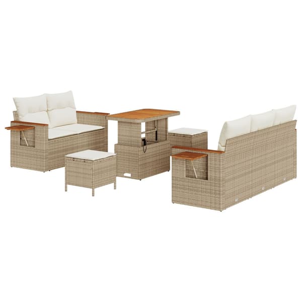Trädgårdsoffset 8 st 8-Antal sittplatser Beige och gräddfärgad