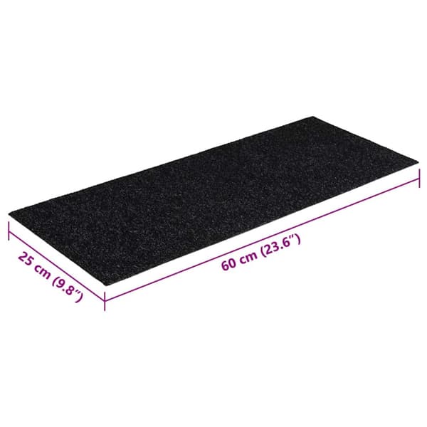 Trappmattor självhäftande 30 st 60x25 cm svarta rektangulära