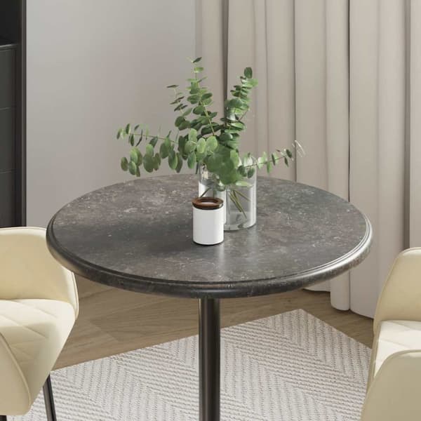 Bordsskiva svart Ø60x2,5 cm marmor