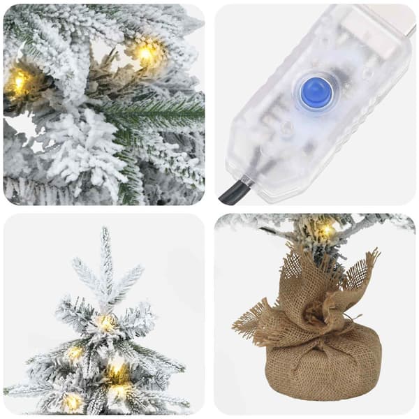 Mini julgran 90 cm 50 LED-lampor Varmvit PVC och PE