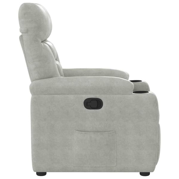 Reclinerfåtölj ljusgrå mikrofibertyg