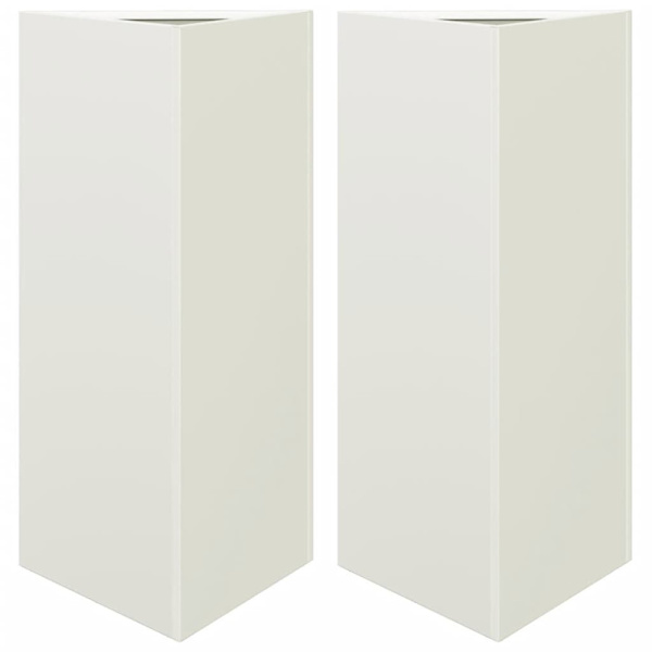Odlingslådor 2 st vit triangulär 40x34,5x75 cm stål