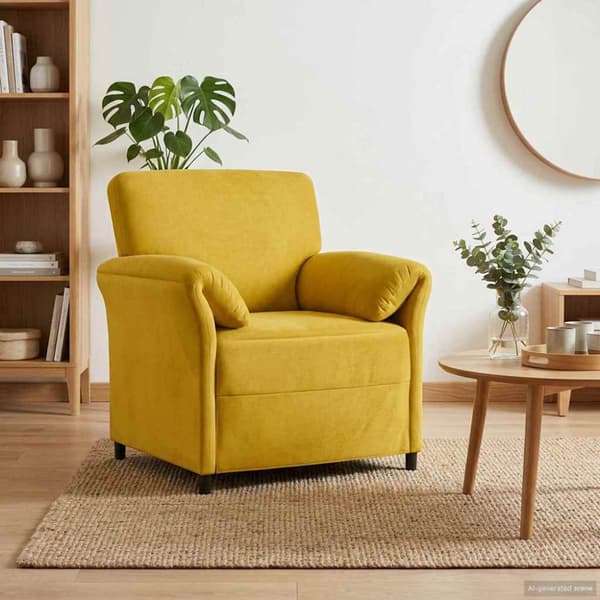 En-sitssoffa Gul 88 x 83 x 95 cm Sammet