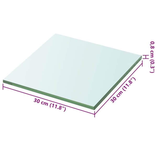 Hyllplan 2 st glas genomskinlig 30x30 cm